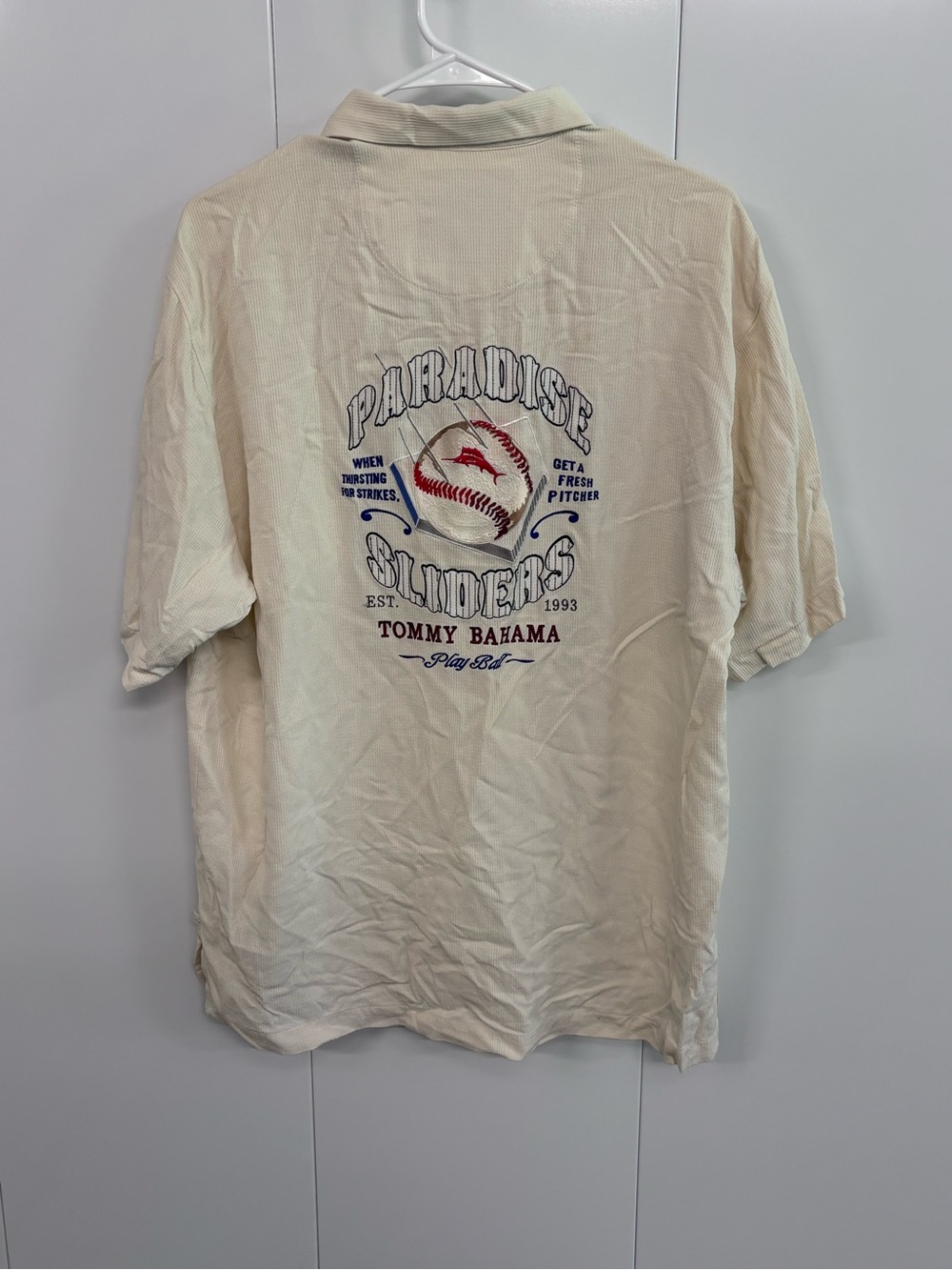 Tommy Bahama MLB Oakland Athletics A's Baseball Shirt Men's Medium 100% Silk